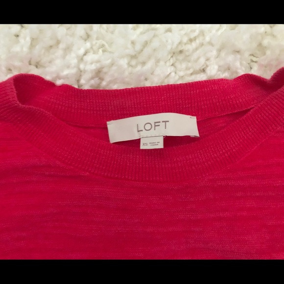 LOFT Hot Pink Cold Shoulder Sweater - Picture 5 of 6
